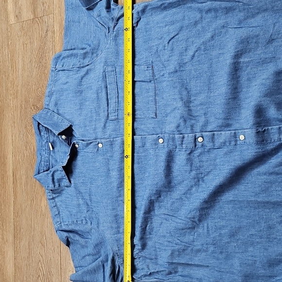 NWT Old Navy 100% Cotton Denim Blue Button Down Short Sleeve Shirt Dress - Picture 14 of 16